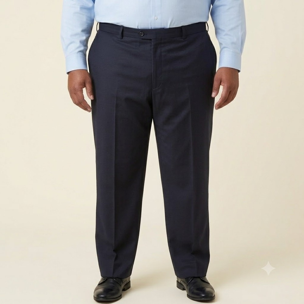 Tiglio Luxe Dress Pants Mens 40x29 Lanificio Di Biella Italy Navy‎ Blue Wool